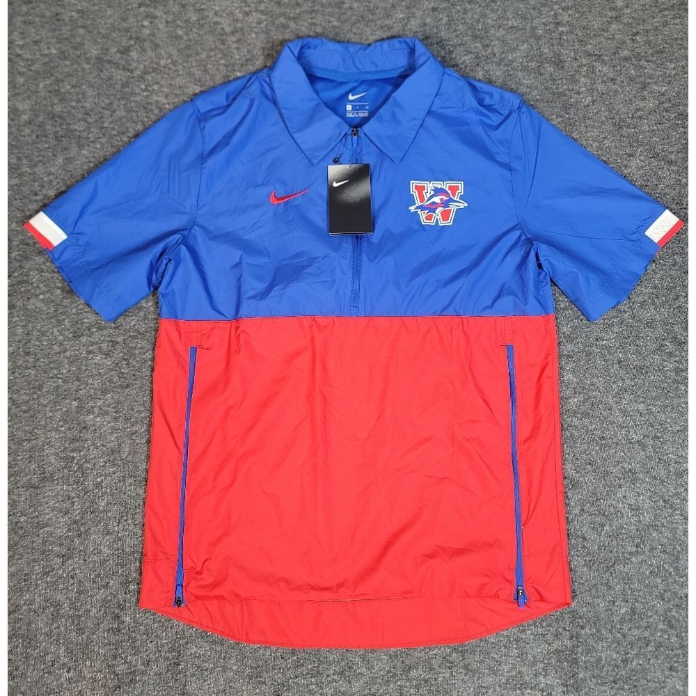 Nike UTSA Roadrunners Jacket Men’s Small Blue Red Short Sleeve Windbreaker NWT